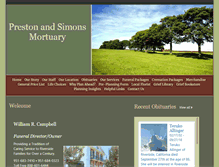 Tablet Screenshot of preston-simonsmortuary.com